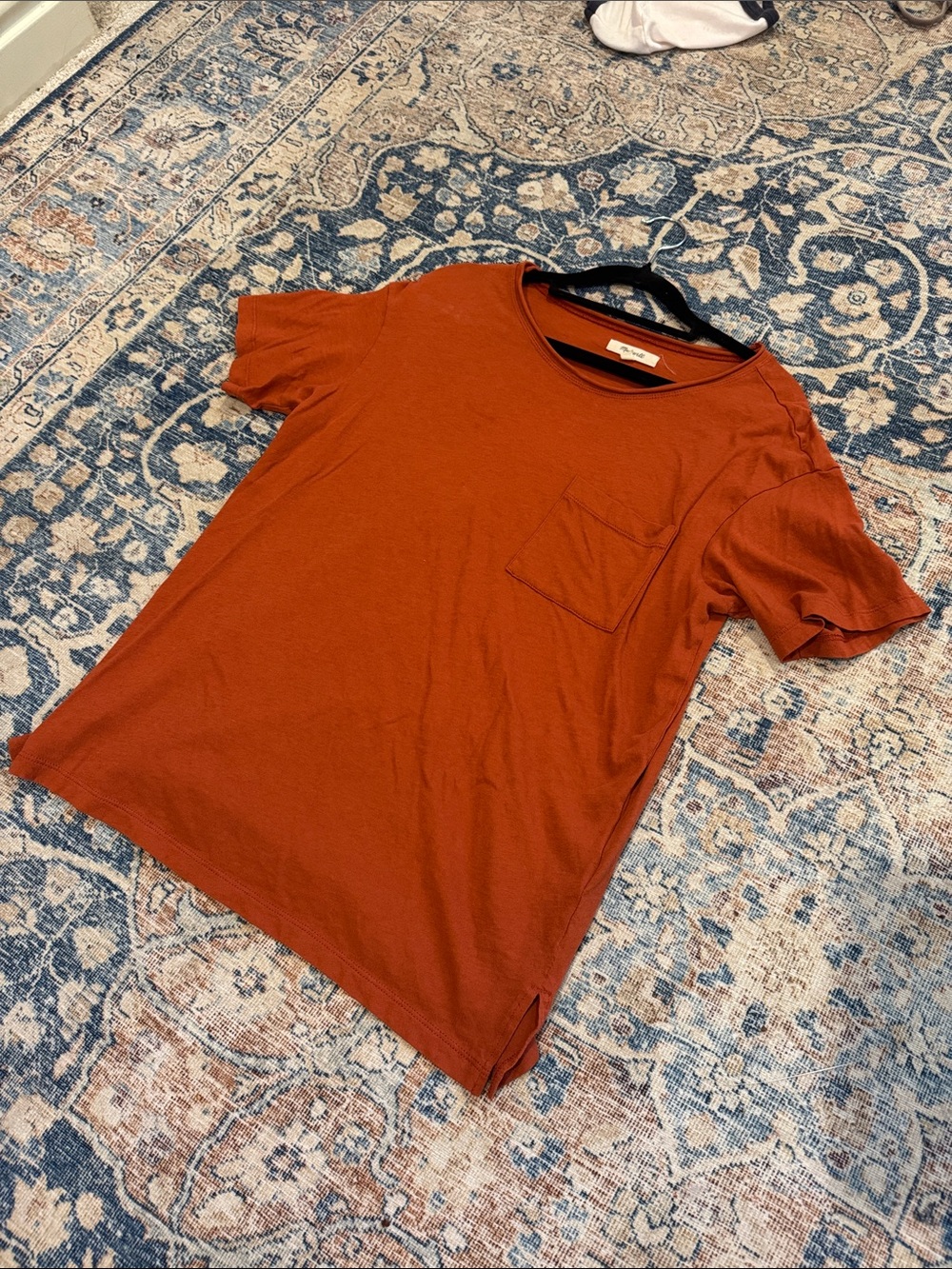Madewell Short Sleeve Pocket Tee in Rust Orange